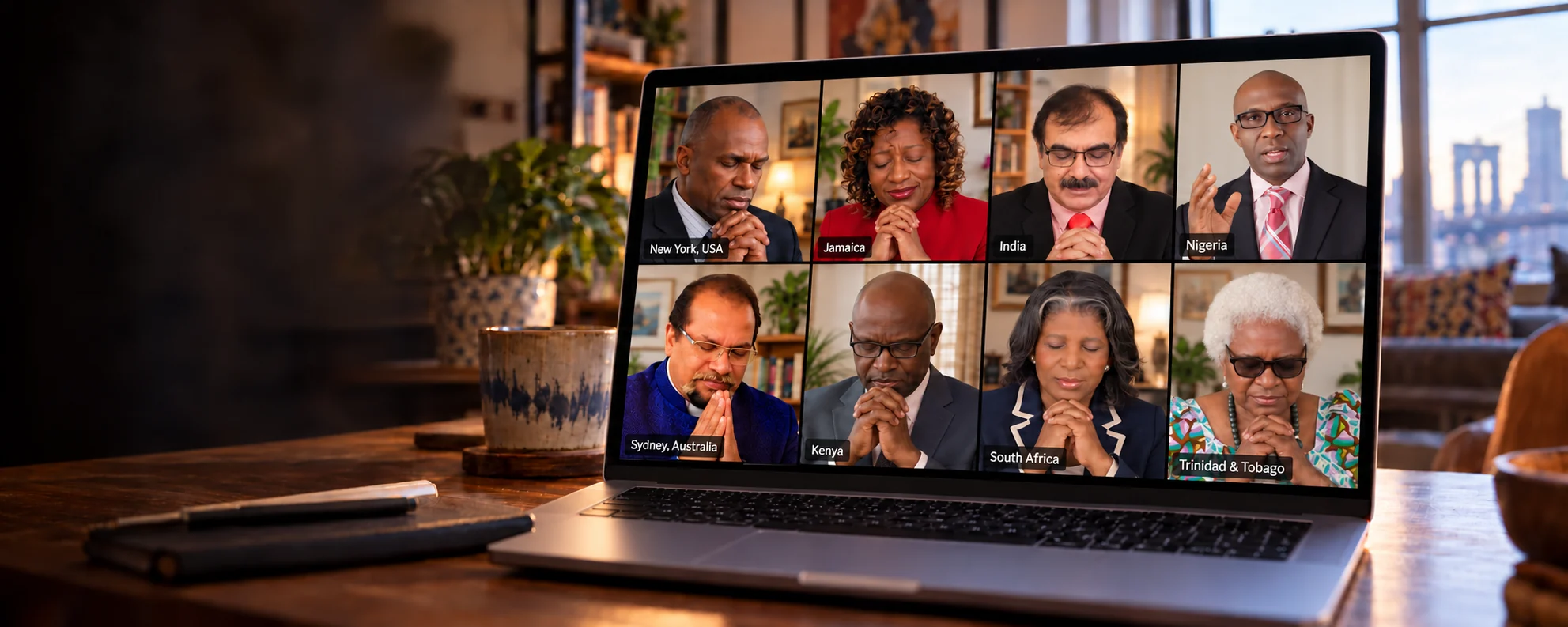 Illustration of an international prayer call